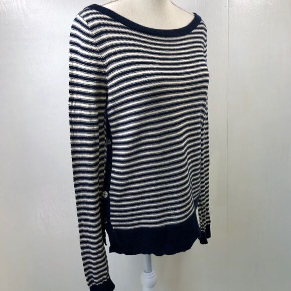 Rosne Netra Navy Ivory Stripped Sweater Size S - Picture 1 of 7